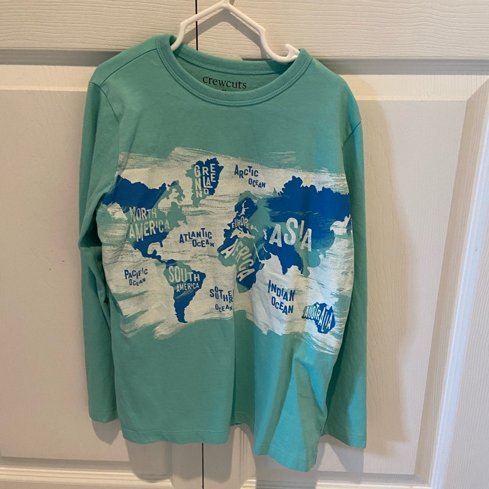 JCrew crewcuts size small kids shirt- map